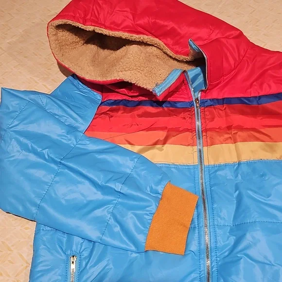Colorful Light Waight Jacket with Hood, New And Has'nt Been Worn - Picture 3 of 6